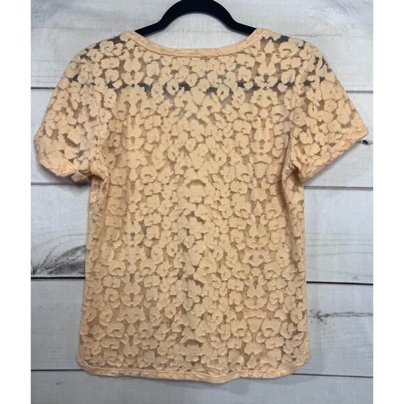 Maje Top Size 2 V Neck Tee Peach Color Stylish'd - Picture 2 of 4